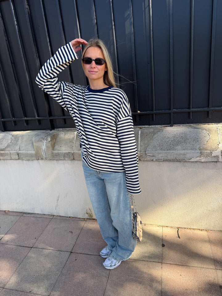Georgia | Pull Tricoté Oversize Rayé pour Femme