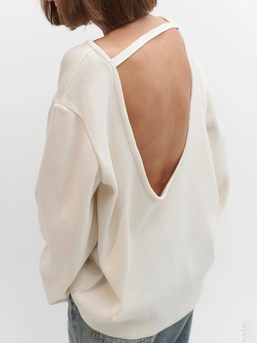 Giselle | Pull en tricot dos nu oversize pour femmes