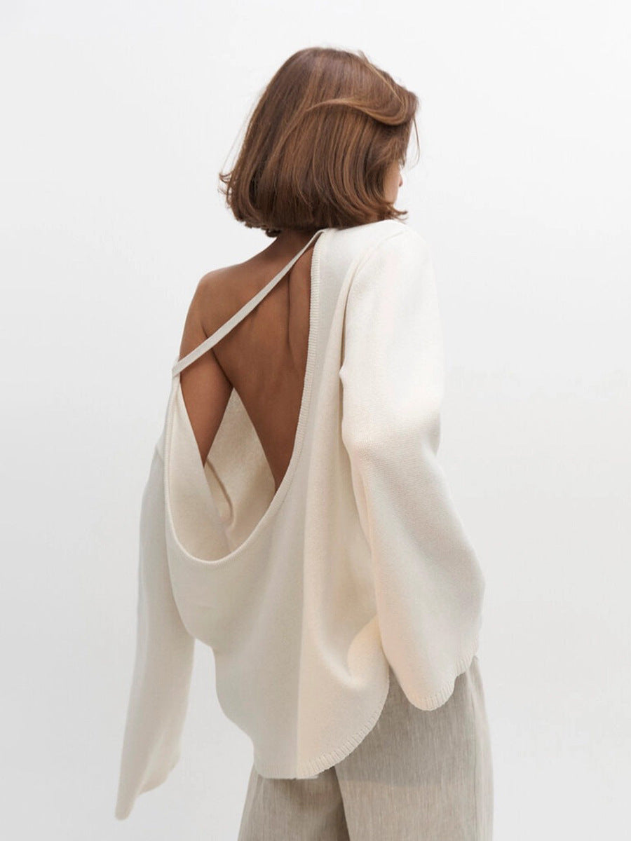 Giselle | Pull en tricot dos nu oversize pour femmes