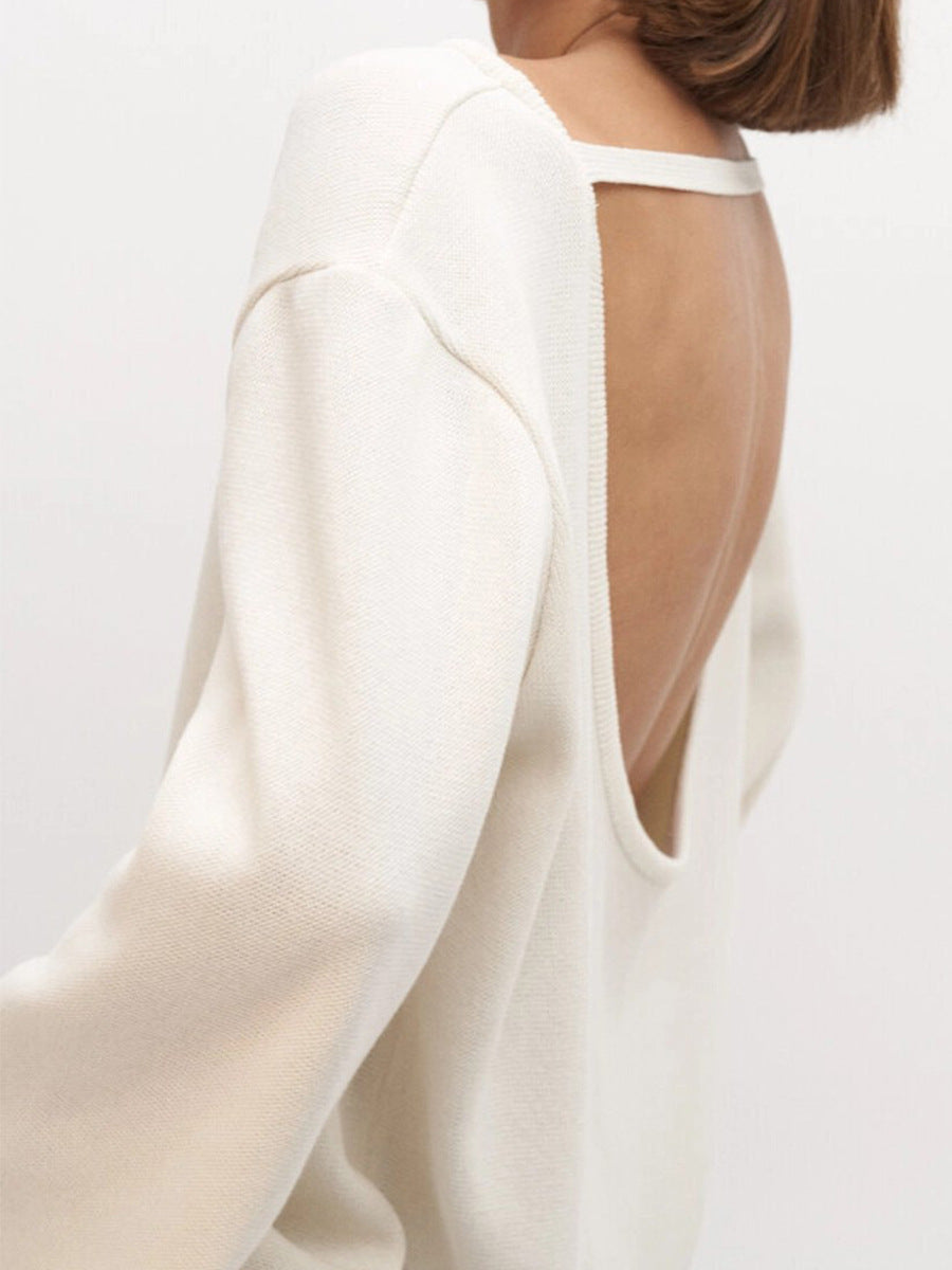 Giselle | Pull en tricot dos nu oversize pour femmes