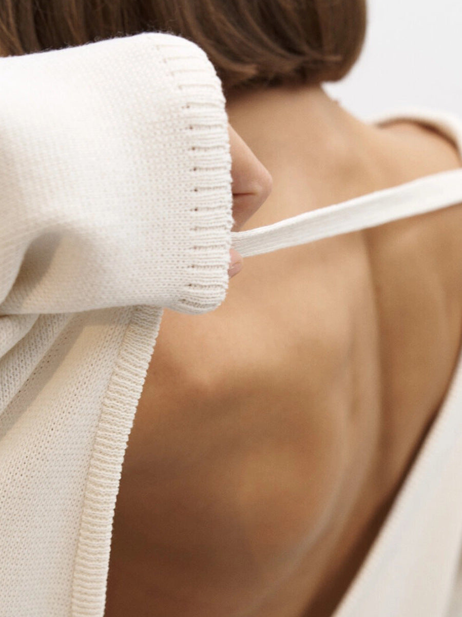 Giselle | Pull en tricot dos nu oversize pour femmes