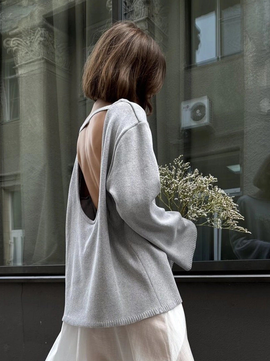 Giselle | Pull en tricot dos nu oversize pour femmes