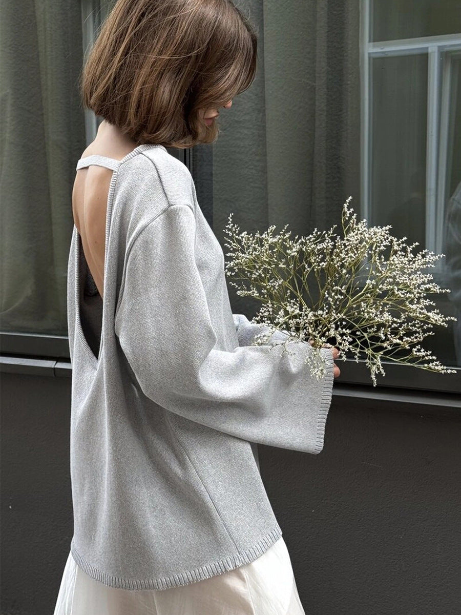 Giselle | Pull en tricot dos nu oversize pour femmes