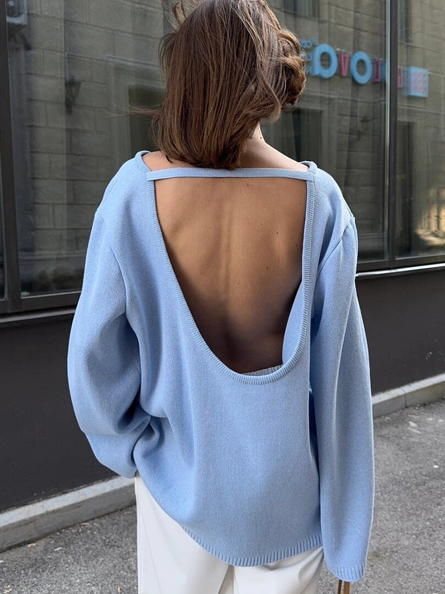 Giselle | Pull en tricot dos nu oversize pour femmes