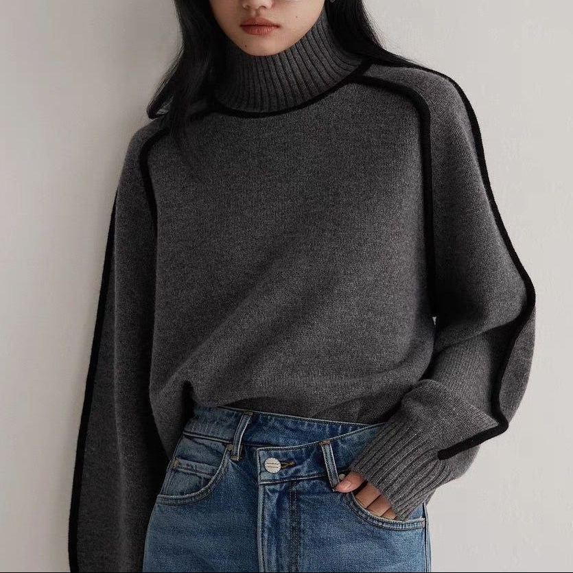 Hartley | Pull à col roulé à manches longues en ribbed pour femmes