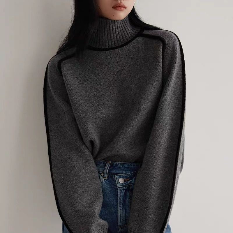 Hartley | Pull à col roulé à manches longues en ribbed pour femmes