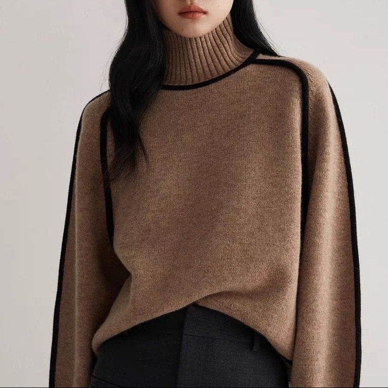 Hartley | Pull à col roulé à manches longues en ribbed pour femmes