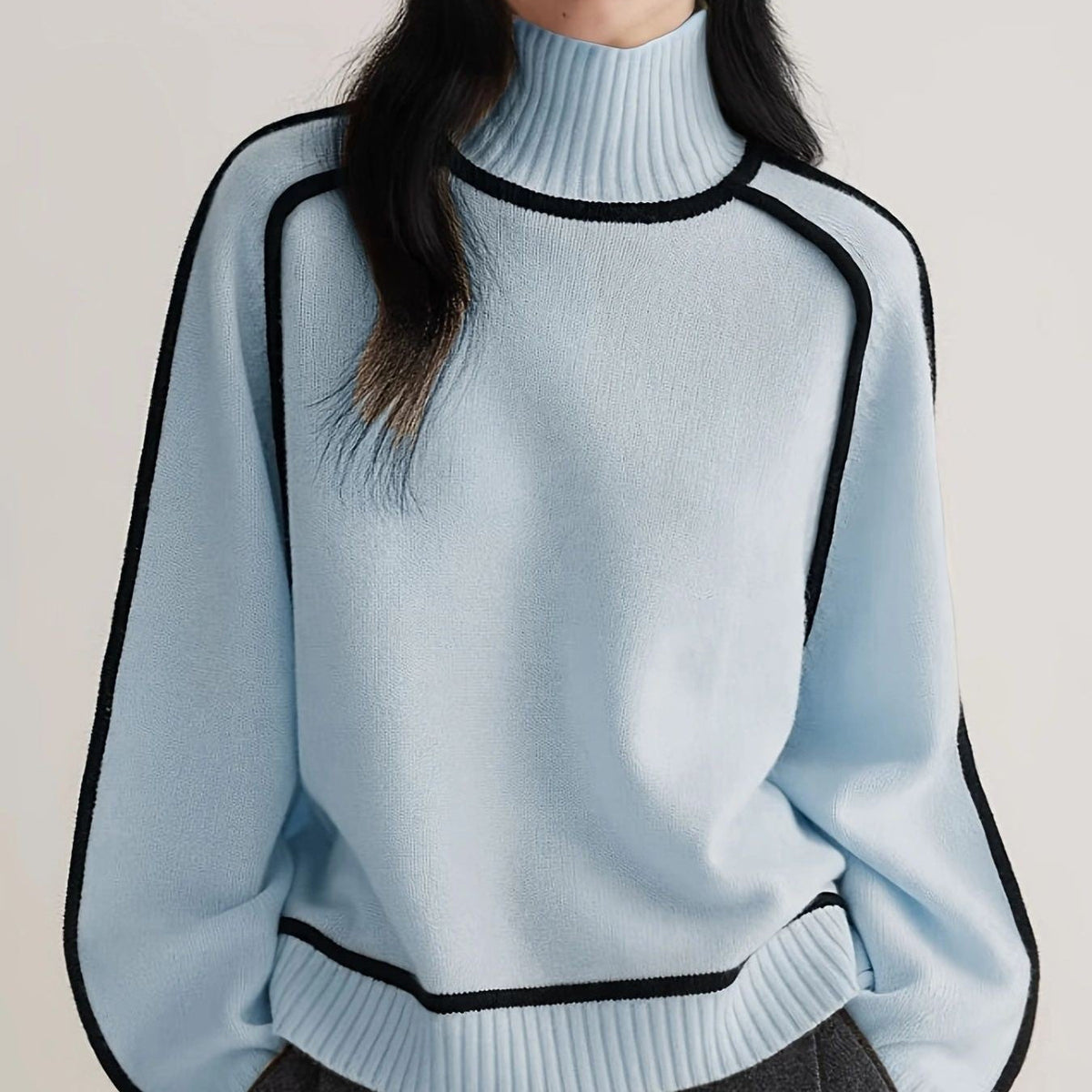 Hartley | Pull à col roulé à manches longues en ribbed pour femmes