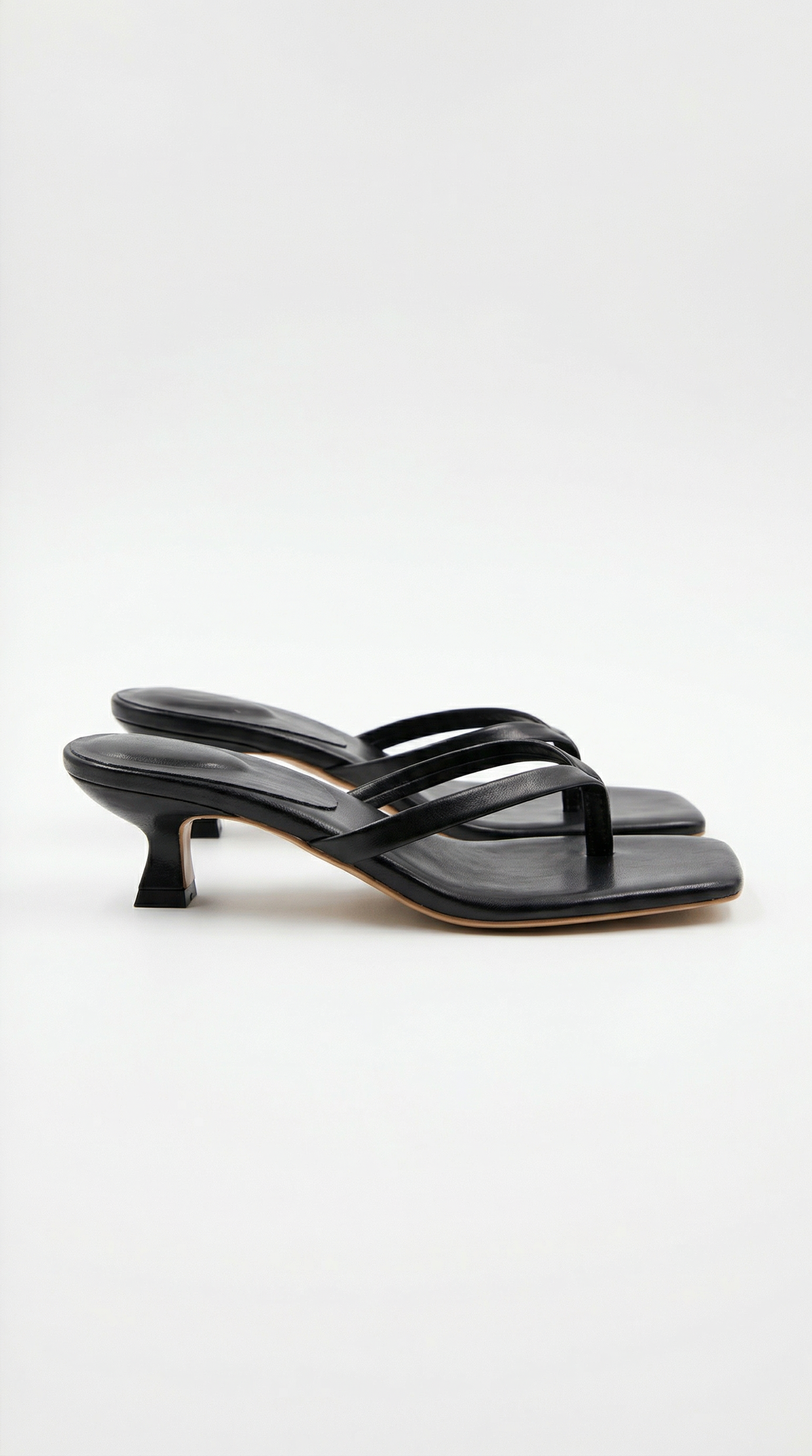 Ieza | Sandales Mules à Talon Kitten à Lanières pour Femmes