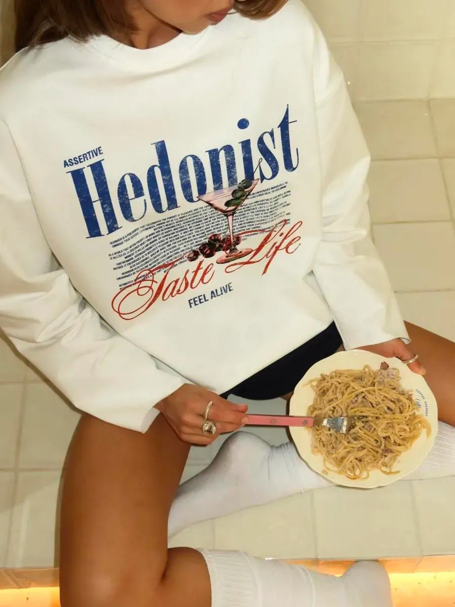 Jillian | Sweatshirt oversized à col rond pour femmes avec impression graphique
