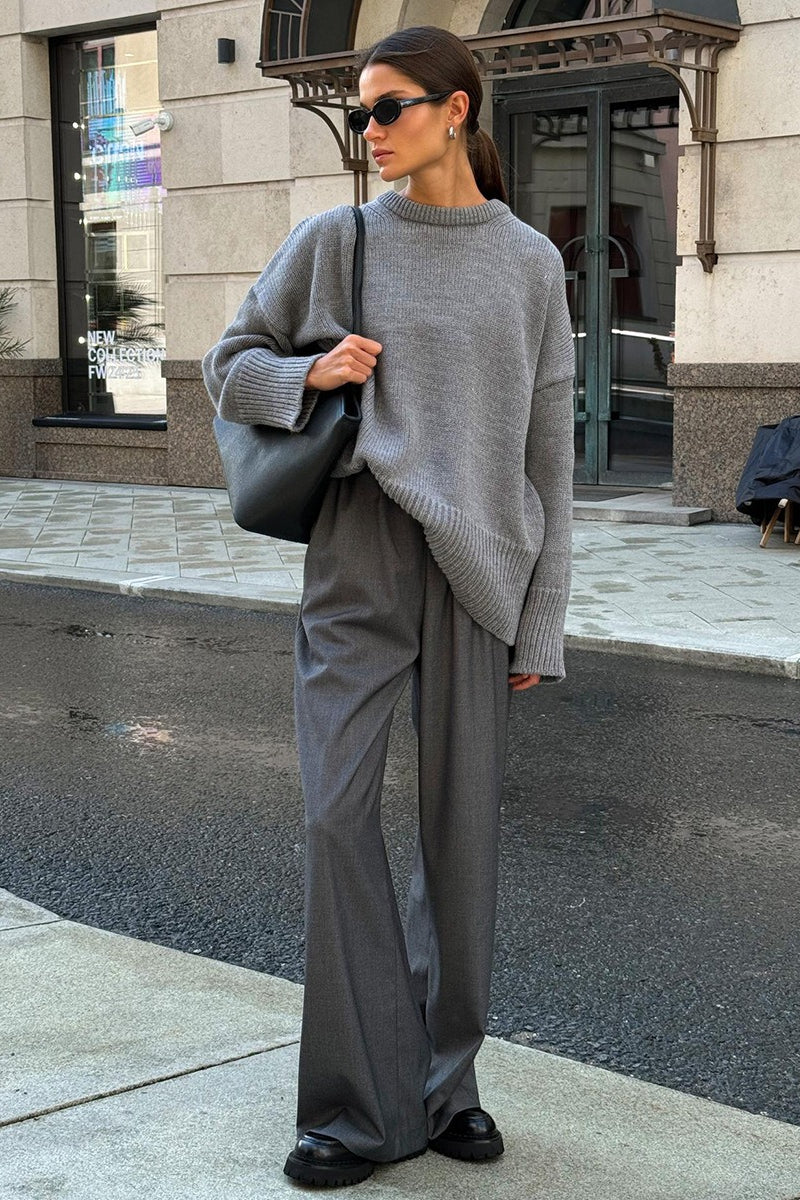 Jocelyn | Pull en tricot oversized à manches longues et épaules tombantes pour femmes