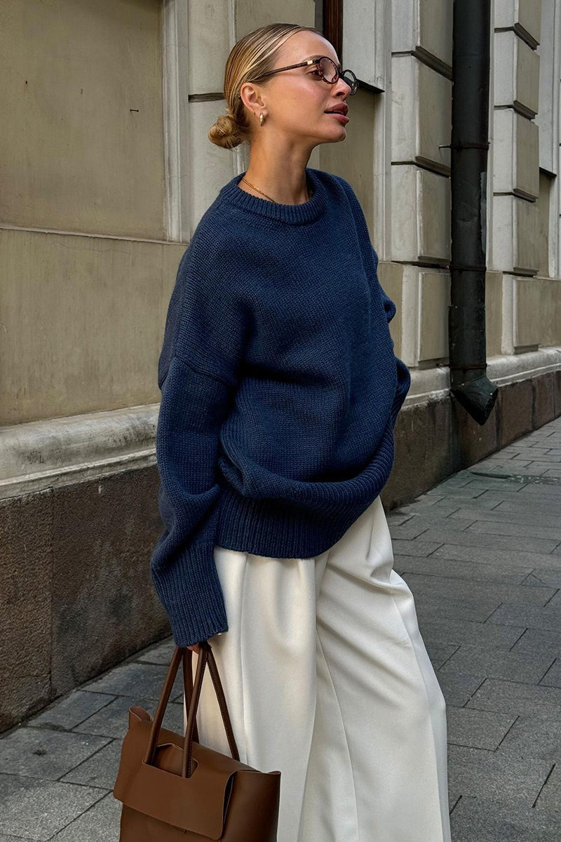 Jocelyn | Pull en tricot oversized à manches longues et épaules tombantes pour femmes