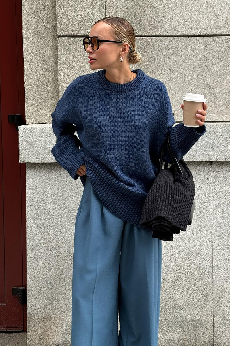 Jocelyn | Pull en tricot oversized à manches longues et épaules tombantes pour femmes