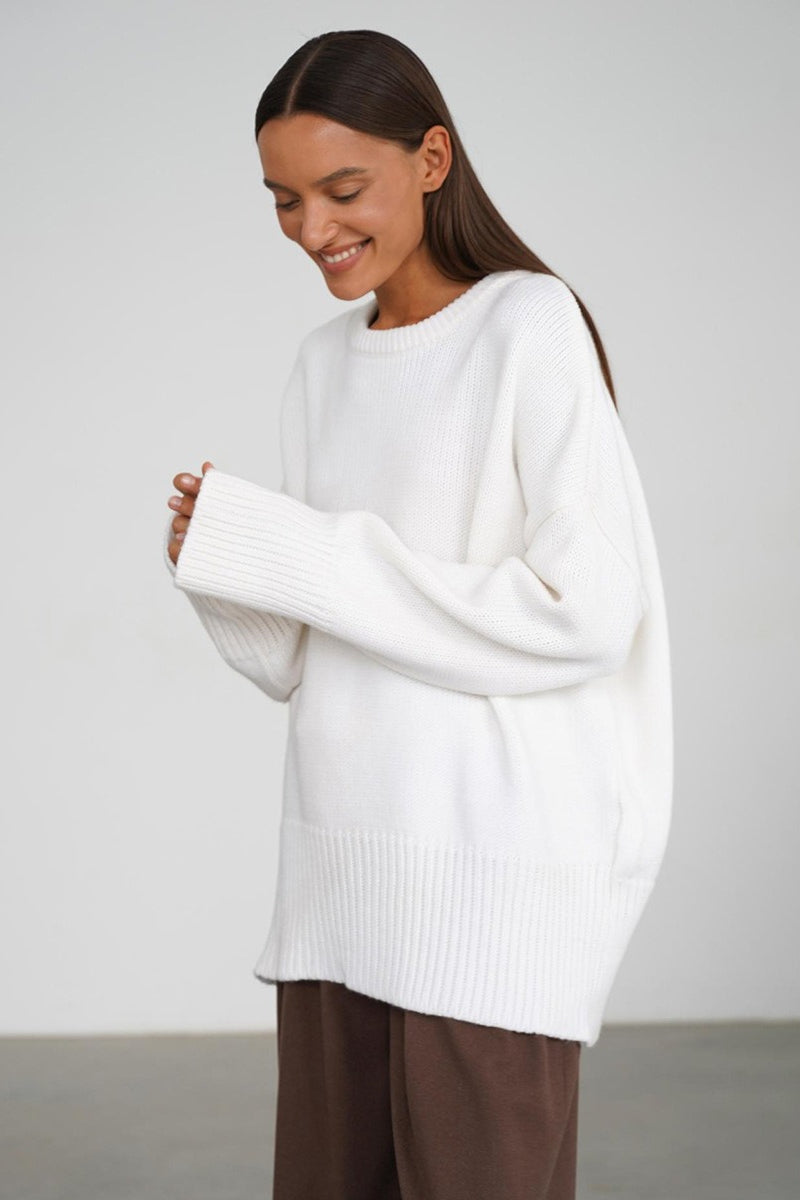 Jocelyn | Pull en tricot oversized à manches longues et épaules tombantes pour femmes