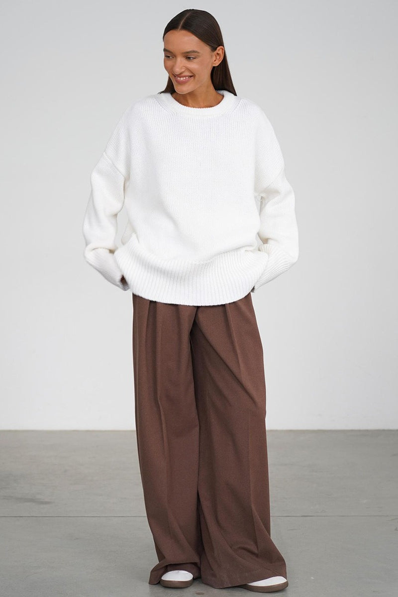 Jocelyn | Pull en tricot oversized à manches longues et épaules tombantes pour femmes