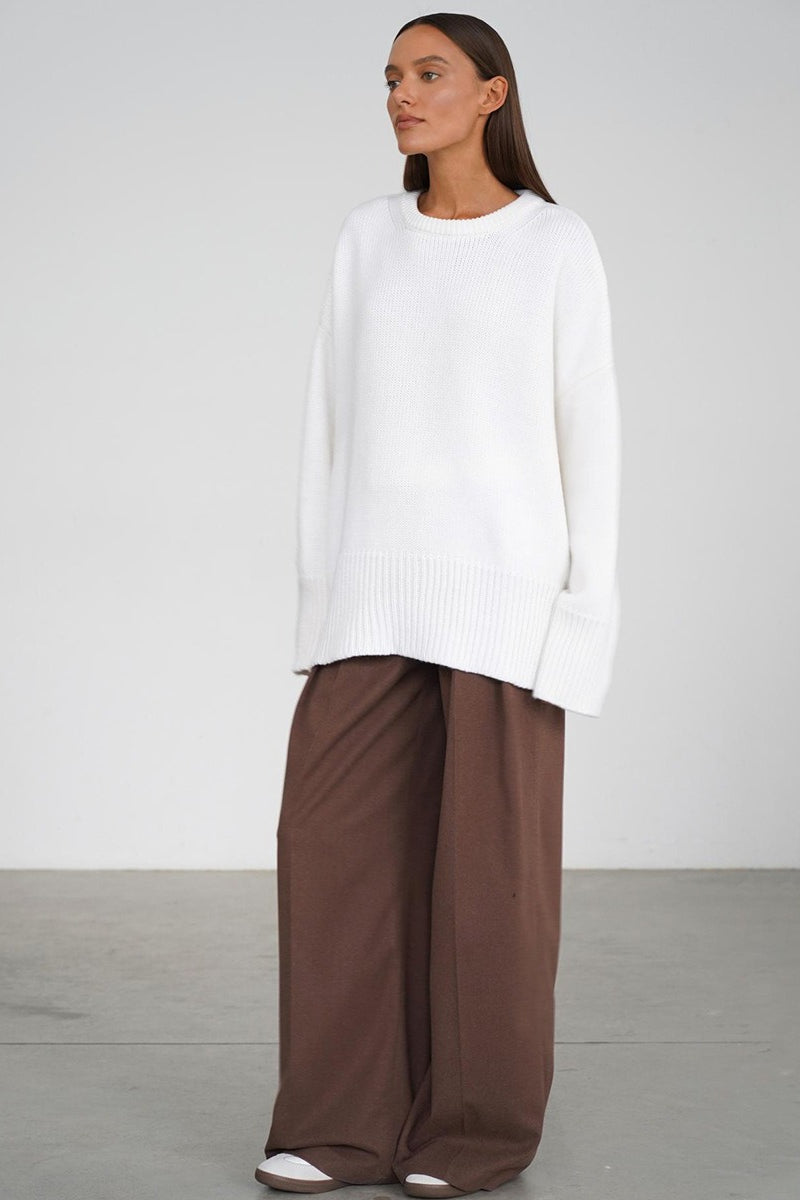 Jocelyn | Pull en tricot oversized à manches longues et épaules tombantes pour femmes
