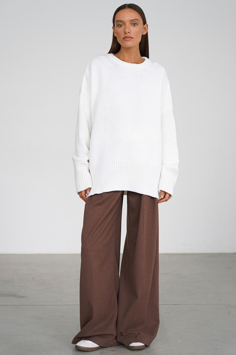 Jocelyn | Pull en tricot oversized à manches longues et épaules tombantes pour femmes