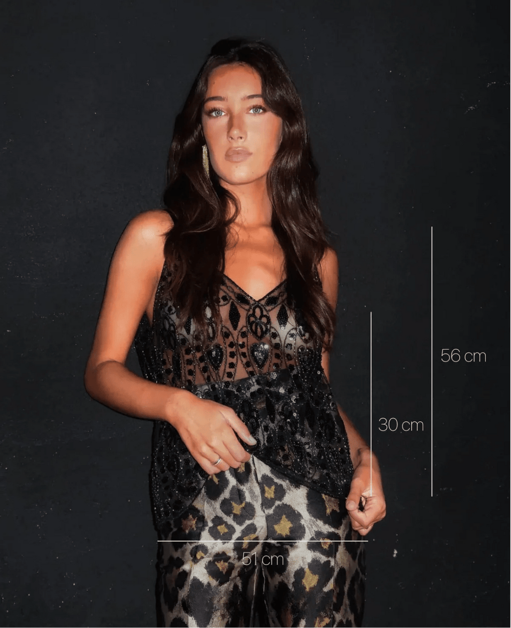 Jordan | Top à paillettes en mesh transparent pour femmes