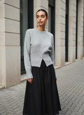 Kallie | Pull en tricot côtelé à manches longues avec fente avant pour femmes