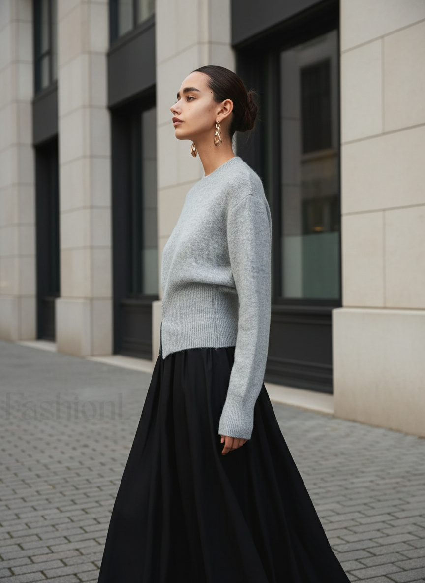 Kallie | Pull en tricot côtelé à manches longues avec fente avant pour femmes