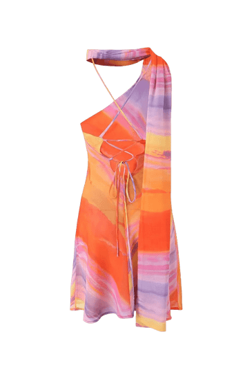 Katalina | Robe d'été mini en satin à une épaule pour femmes