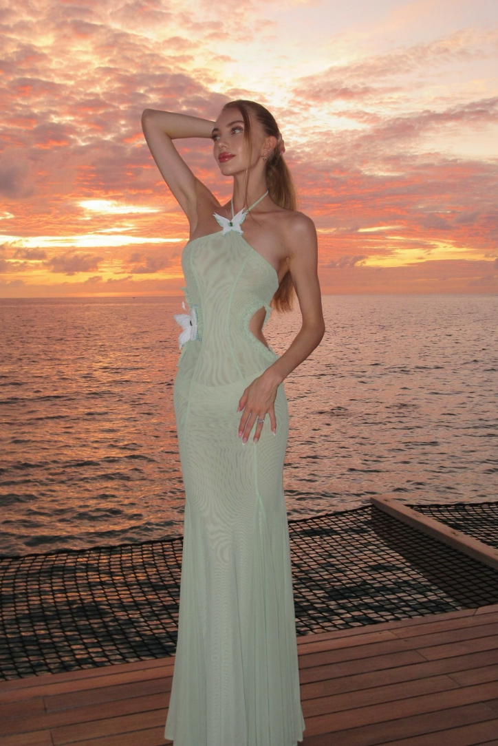 Kaylani | Robe Maxi à Découpes Papillon pour Invitées de Mariage