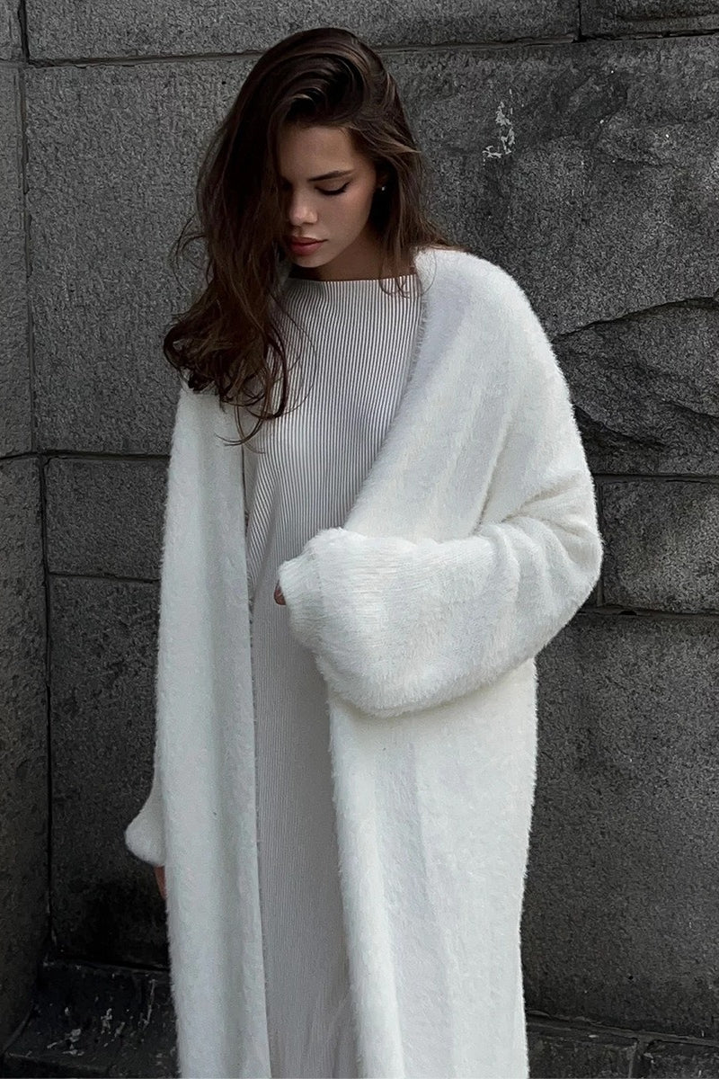 Kendra | Cardigan long en tricot ouvert pour femmes