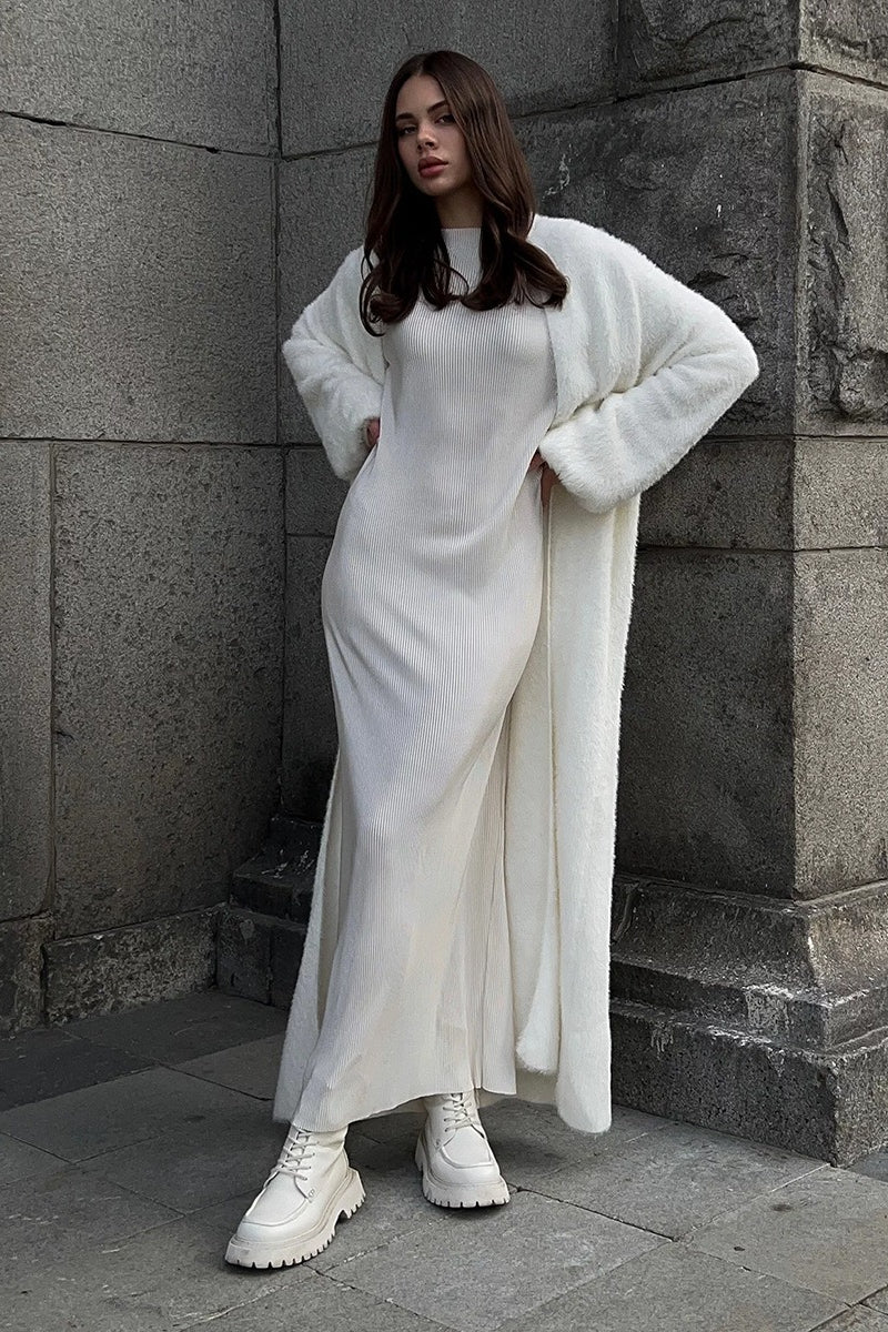 Kendra | Cardigan long en tricot ouvert pour femmes