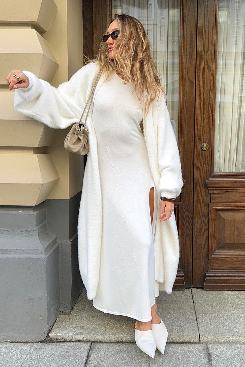 Kendra | Cardigan long en tricot ouvert pour femmes