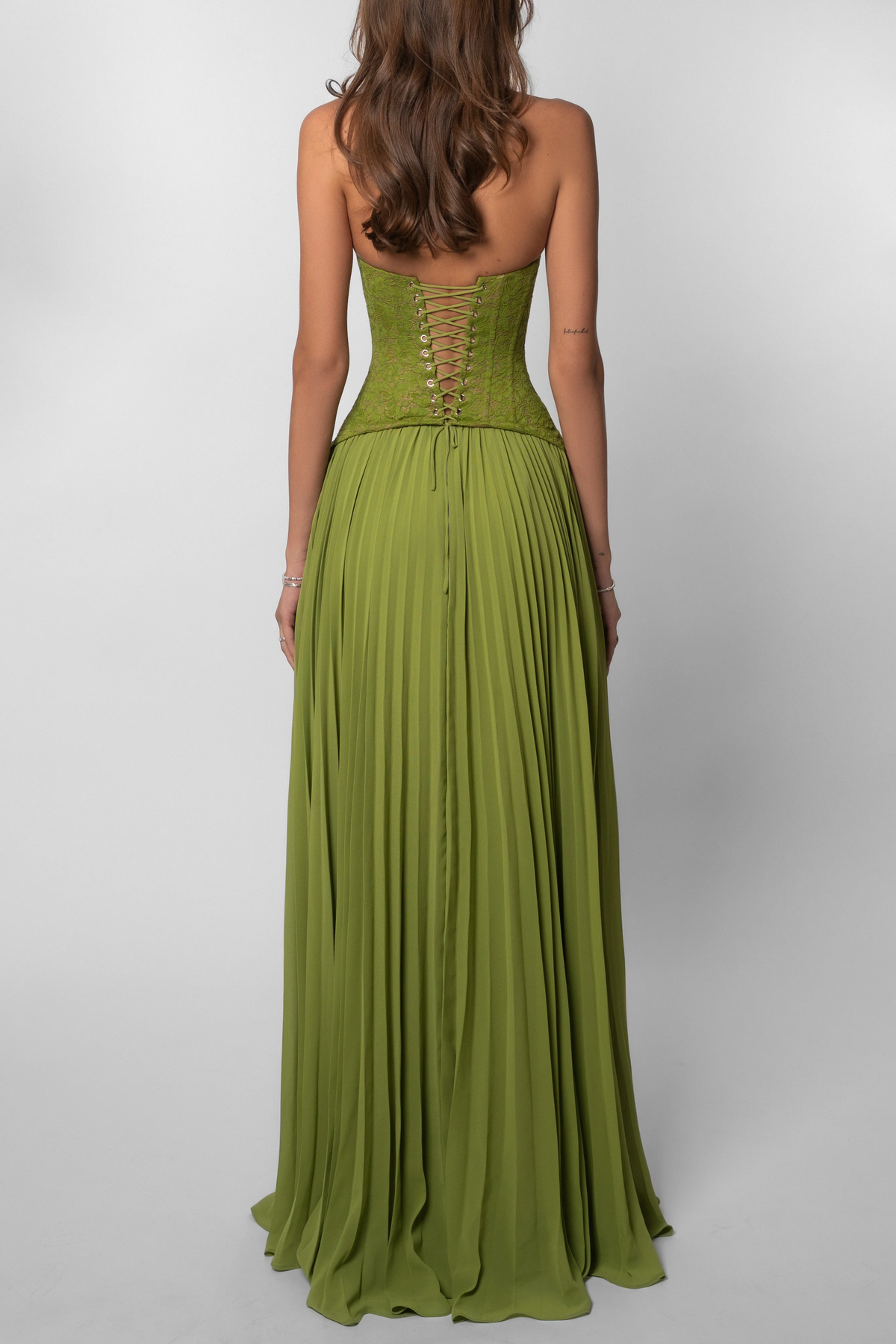Kenley | Robe Maxi Corset Plissée pour Invitées de Mariage
