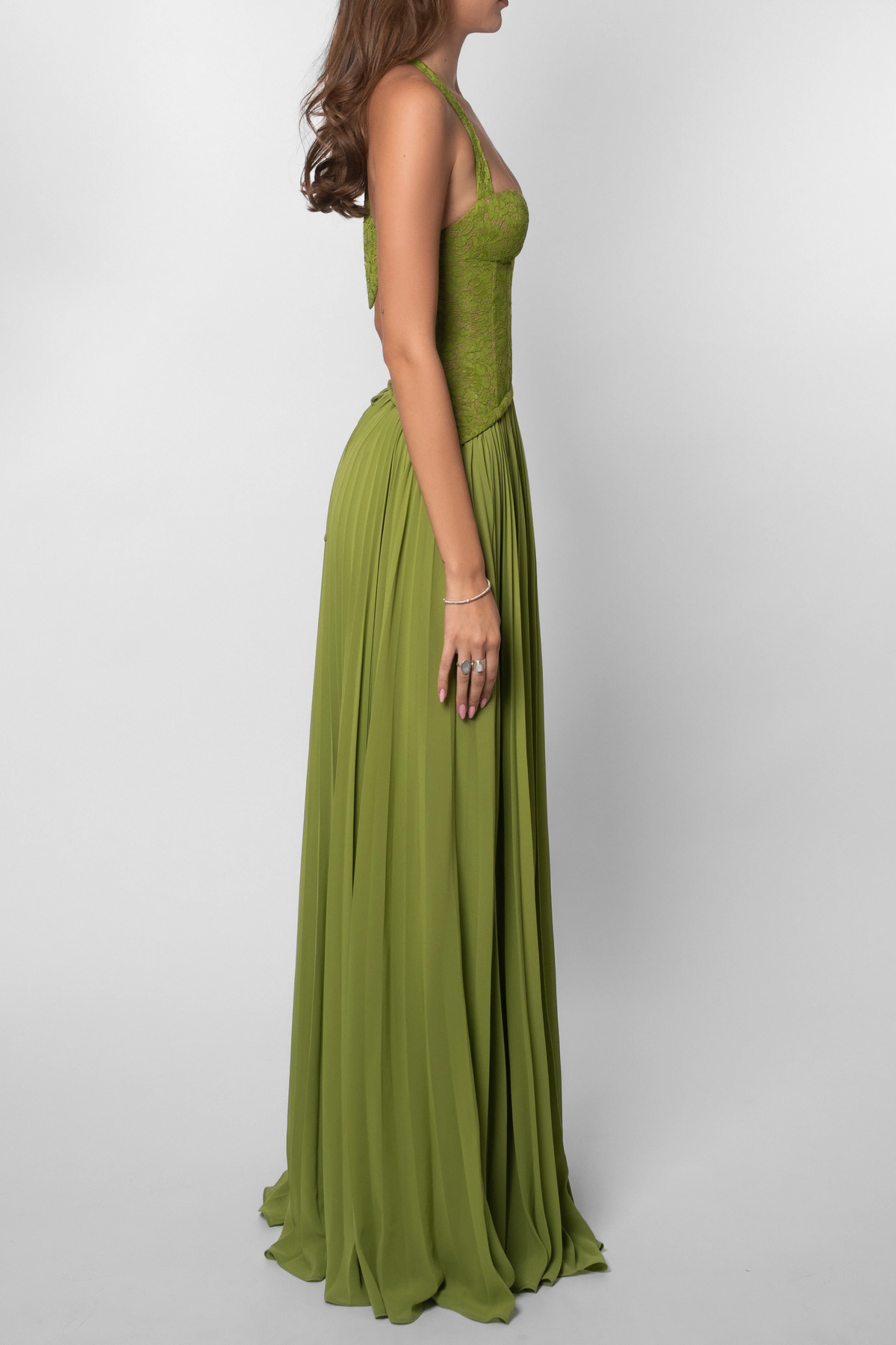Kenley | Robe Maxi Corset Plissée pour Invitées de Mariage