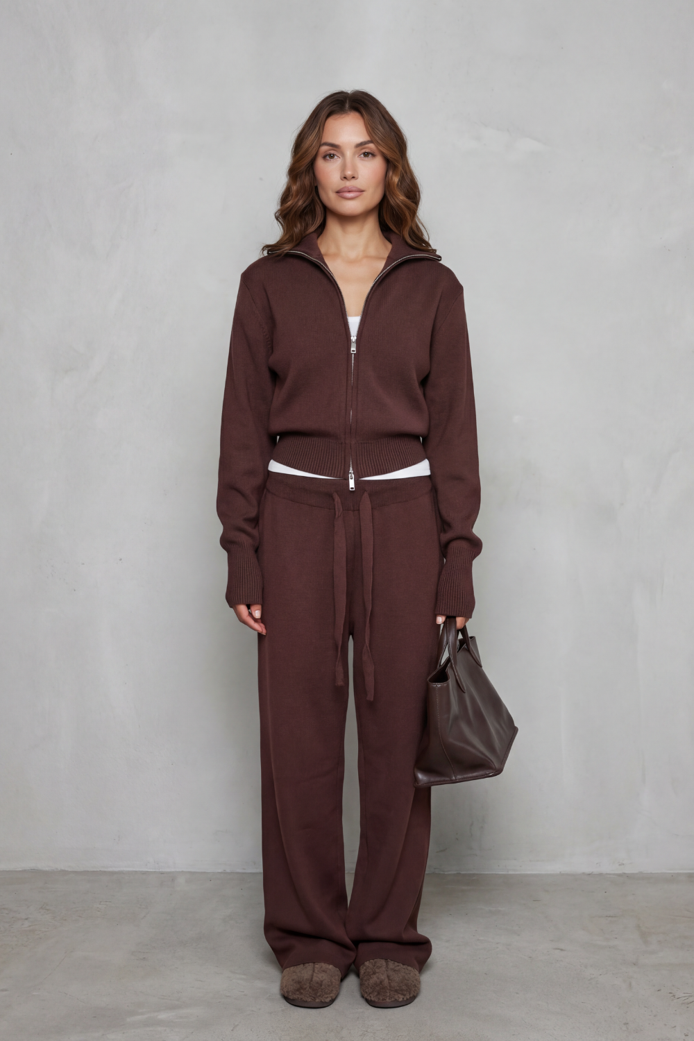 Kimber | Ensemble en tricot à col zippé pour femmes