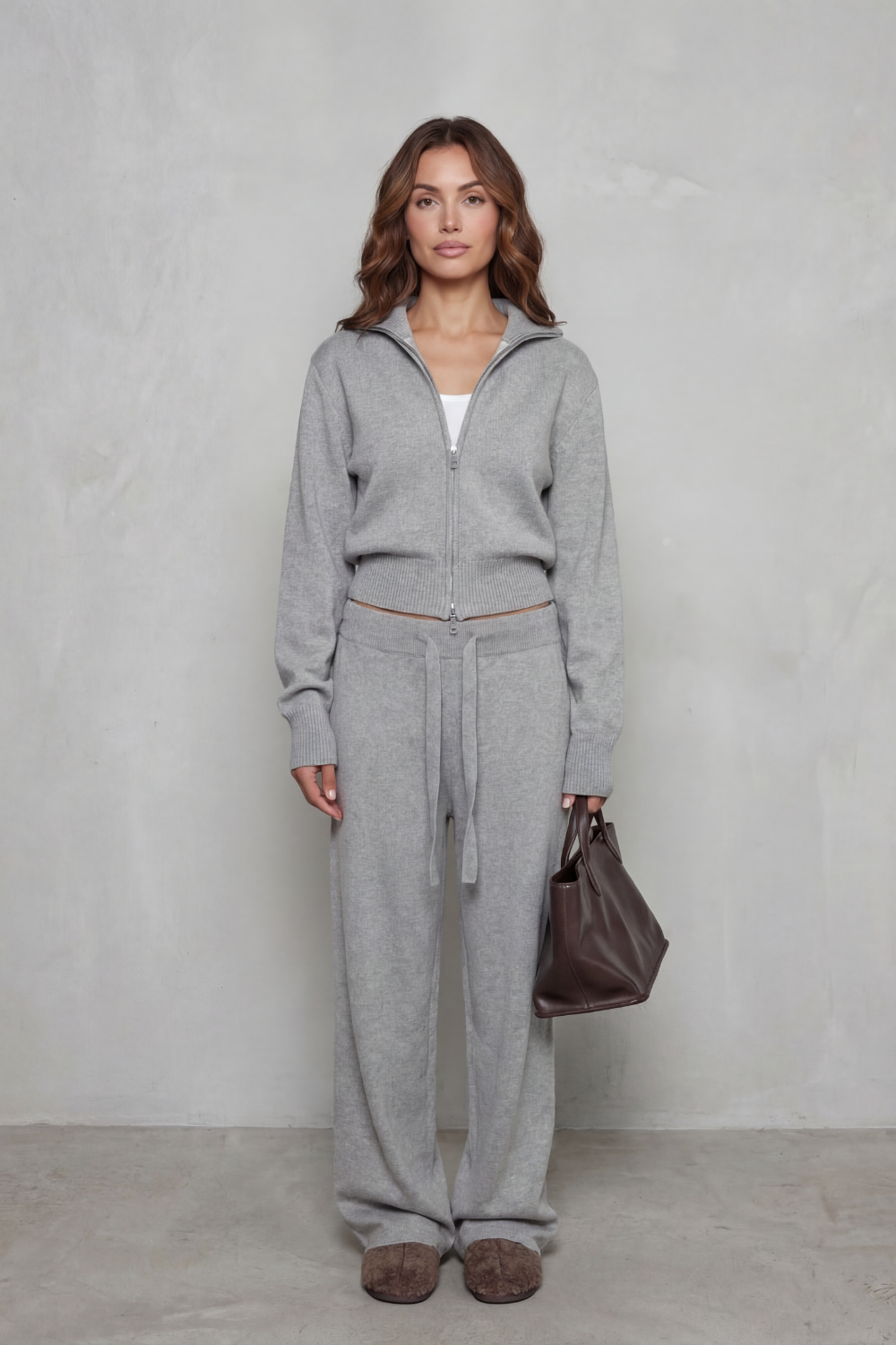 Kimber | Ensemble en tricot à col zippé pour femmes