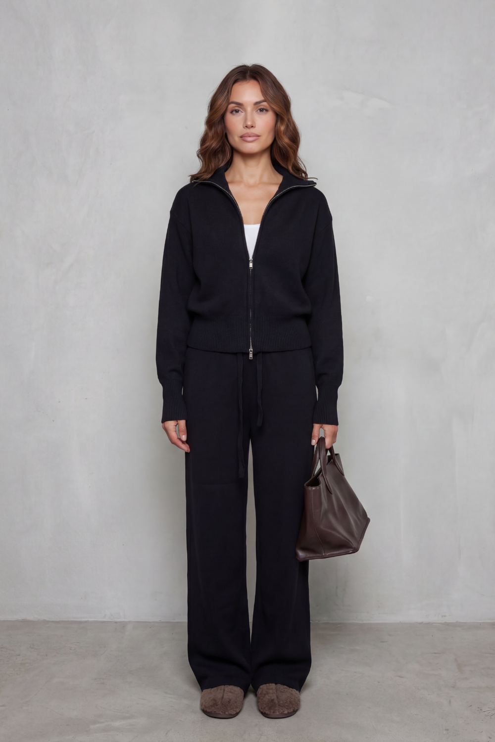 Kimber | Ensemble en tricot à col zippé pour femmes