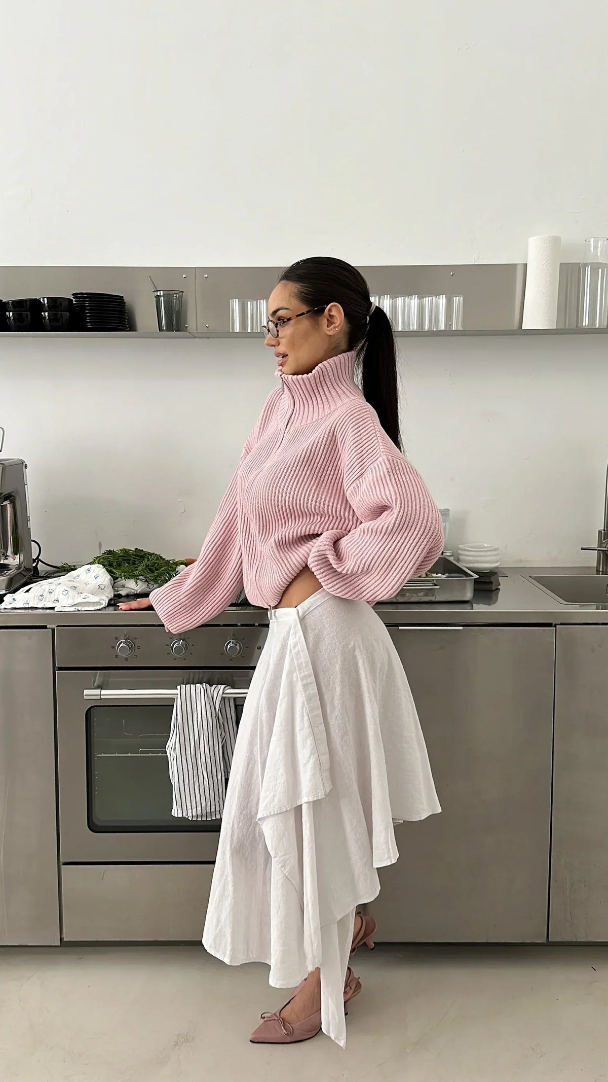 Kristina | Pull en tricot à col zippé mi-haut pour femmes