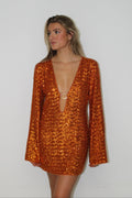 Leilani | Robe d'été mini à manches longues en sequins pour femmes