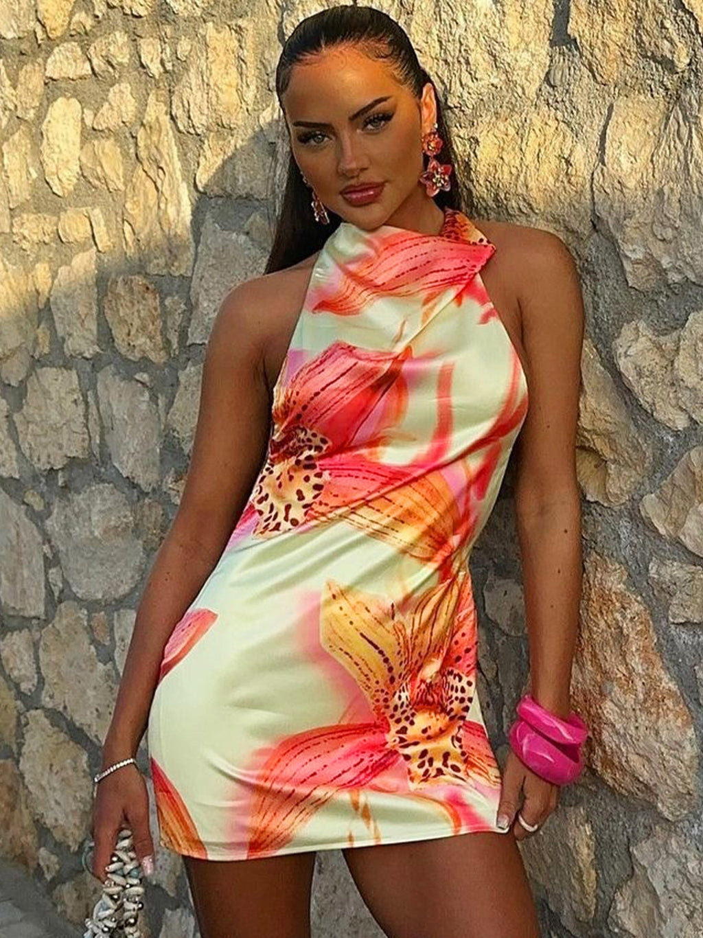 Lillian | Robe de cocktail mini à imprimé floral pour femmes