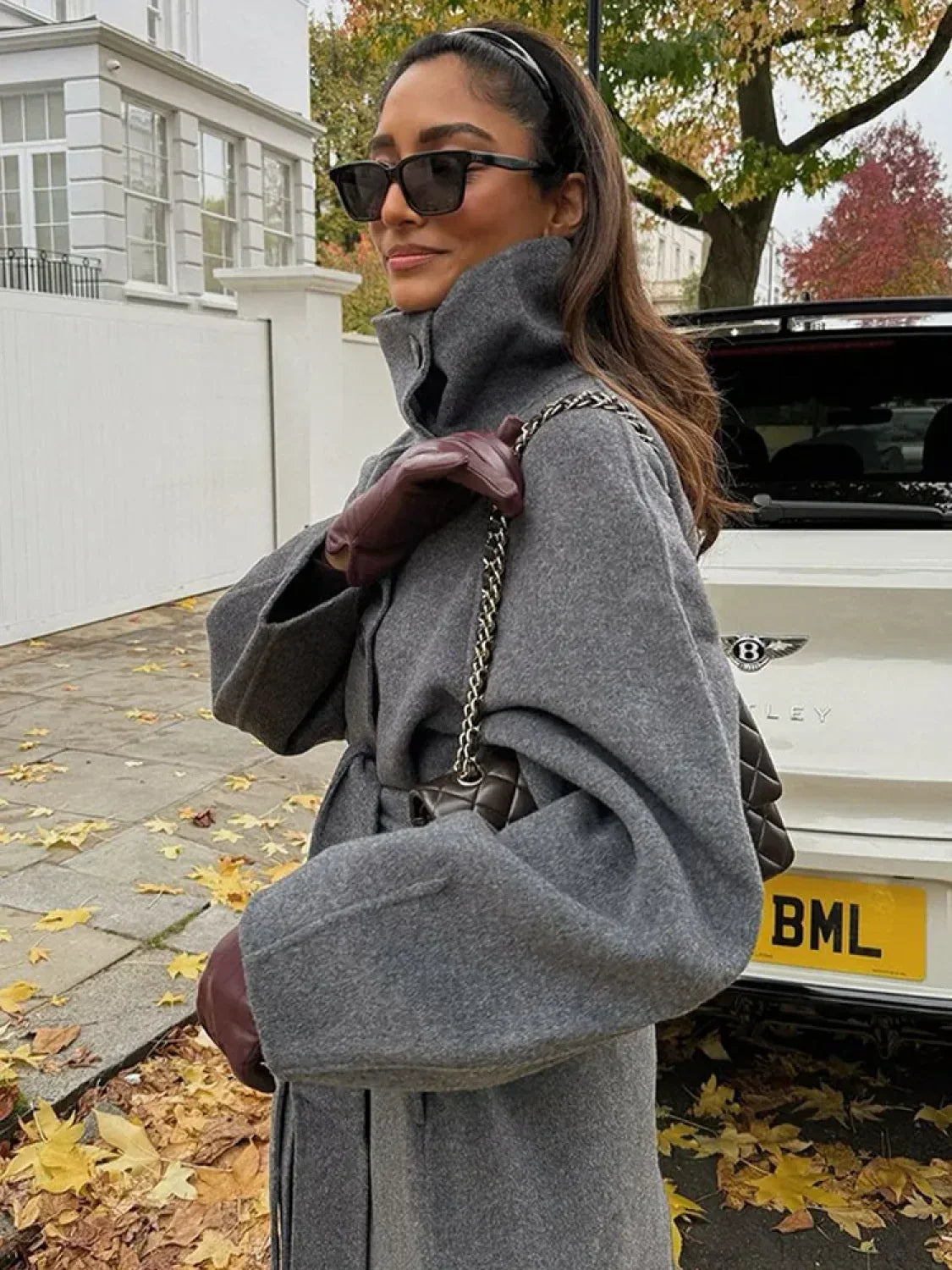 Linda | Manteau Trench Long Maxi à Col Montant Ceinturé pour Femmes