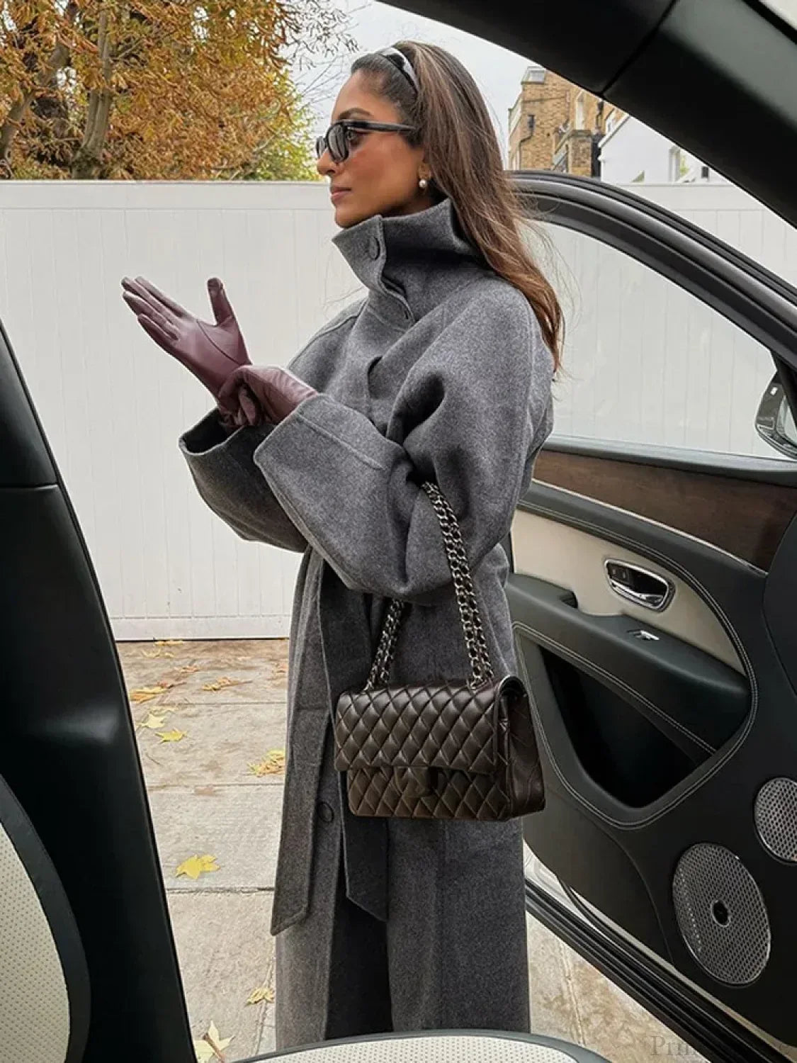 Linda | Manteau Trench Long Maxi à Col Montant Ceinturé pour Femmes