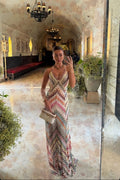 Marie | Robe maxi en crochet à bretelles spaghetti et décolleté en V pour femmes