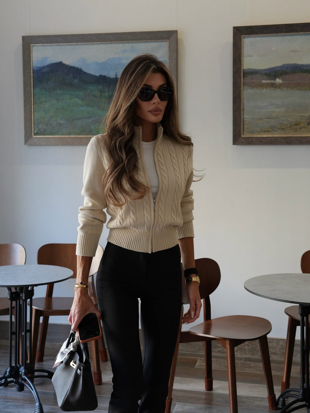 Marleigh | Gilet long à col montant zippé pour femmes