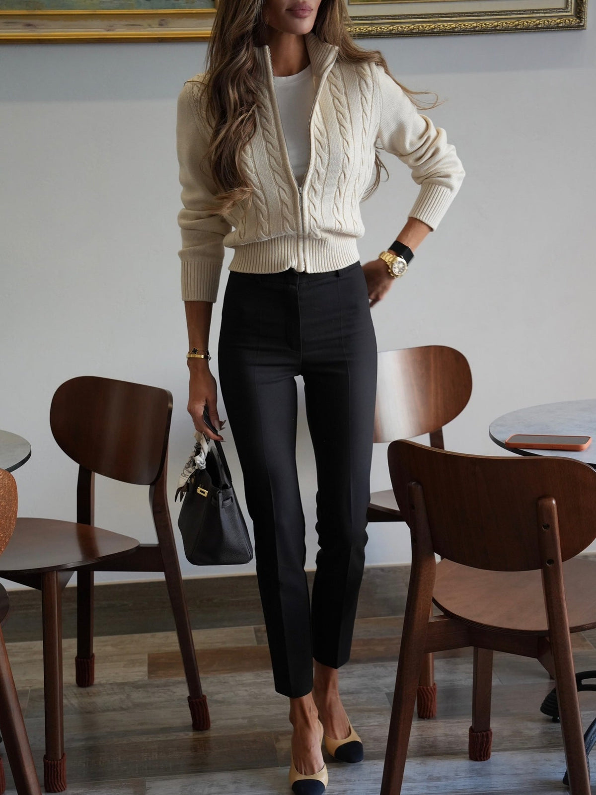 Marleigh | Gilet long à col montant zippé pour femmes