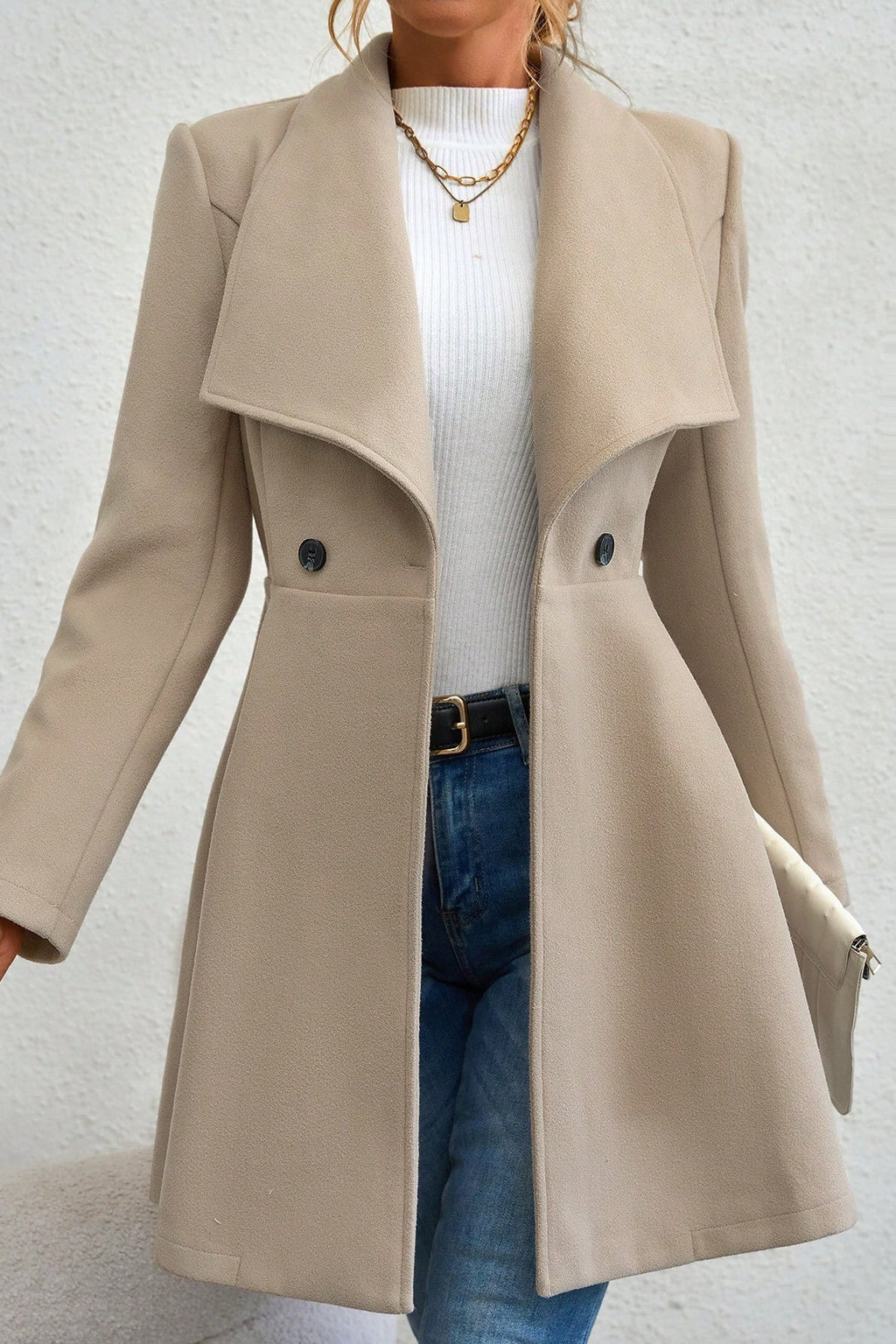 Meredith | Veste longue à col châle ouvert pour femmes