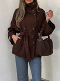 Miranda | Manteau Trench Femme Double Boutonnage Ceinturé Col Montant