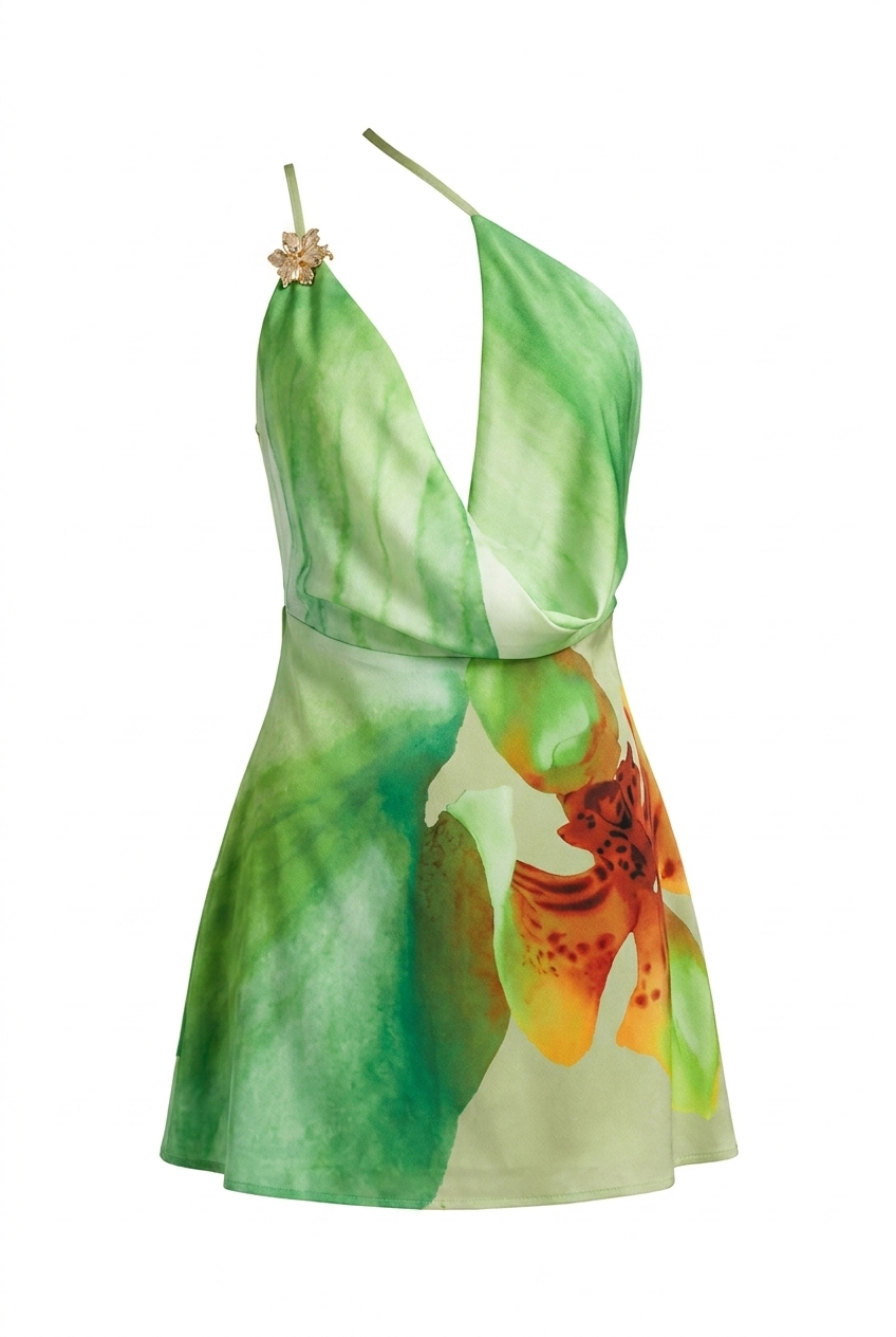 Nica | Robe Mini Asymétrique à Imprimé Floral pour Femmes