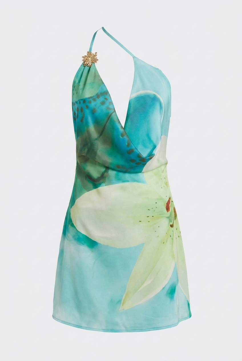 Nica | Robe Mini Asymétrique à Imprimé Floral pour Femmes