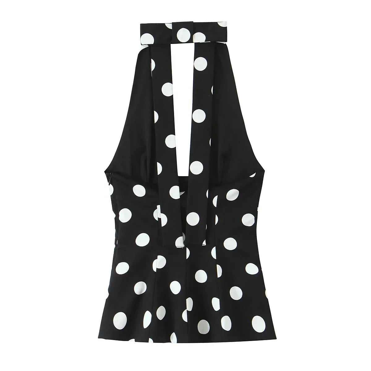 Paige | Haut Halter à Pois Profond V pour Femmes