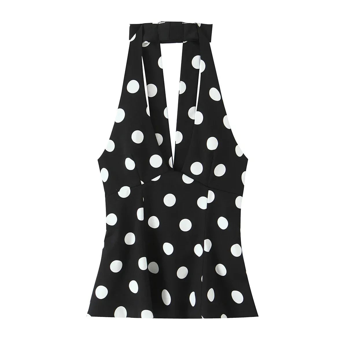 Paige | Haut Halter à Pois Profond V pour Femmes