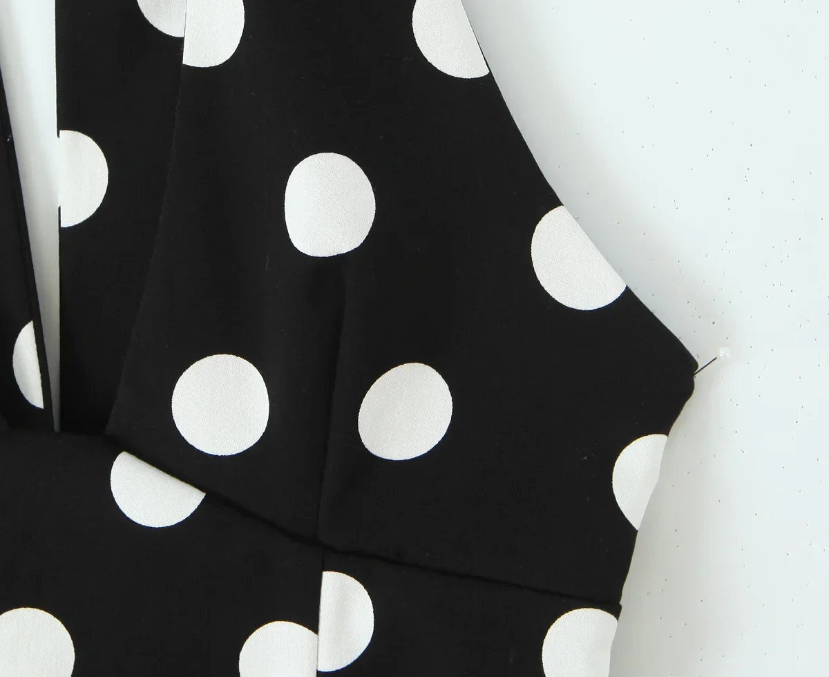 Paige | Haut Halter à Pois Profond V pour Femmes