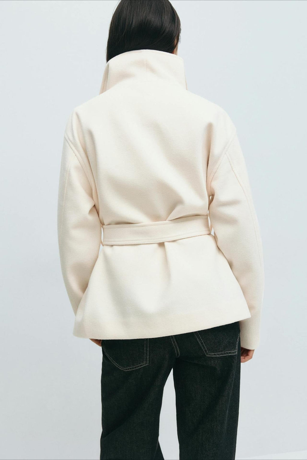 Perle | Veste Manteau Wrap à Col Montant Ceinturée pour Femmes